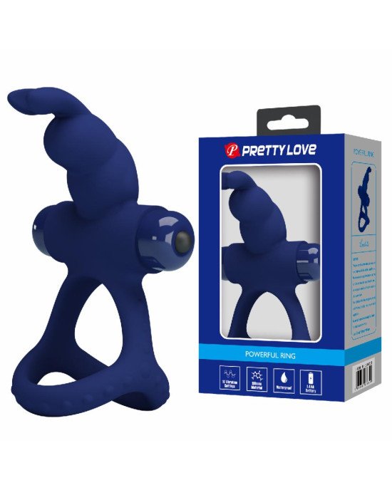Ерекційне кільце - Pretty Love Powerful Vibro Cock Ring II Bunny Blue Ерекційне кільце - Pretty Love Powerful Vibro Cock Ring II Bunny Blue