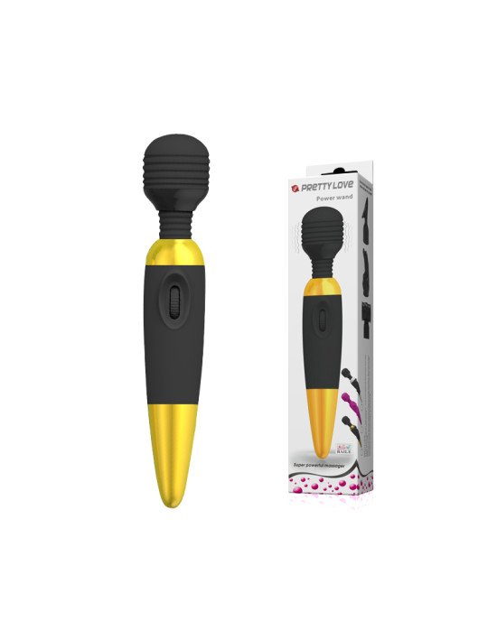 Класичний вібратор - Pretty Love Power Wand Black Gold Класичний вібратор - Pretty Love Power Wand Black Gold