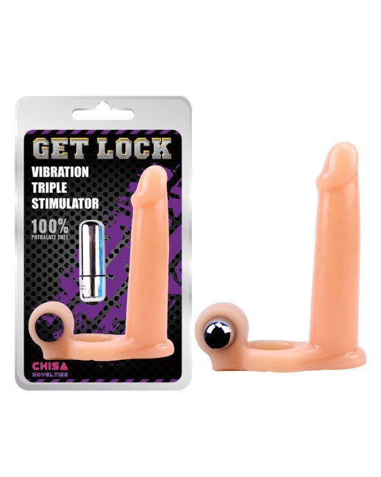 Насадка на член - Get Lock Vibration Triple Stimulator Flesh Насадка на член - Get Lock Vibration Triple Stimulator Flesh