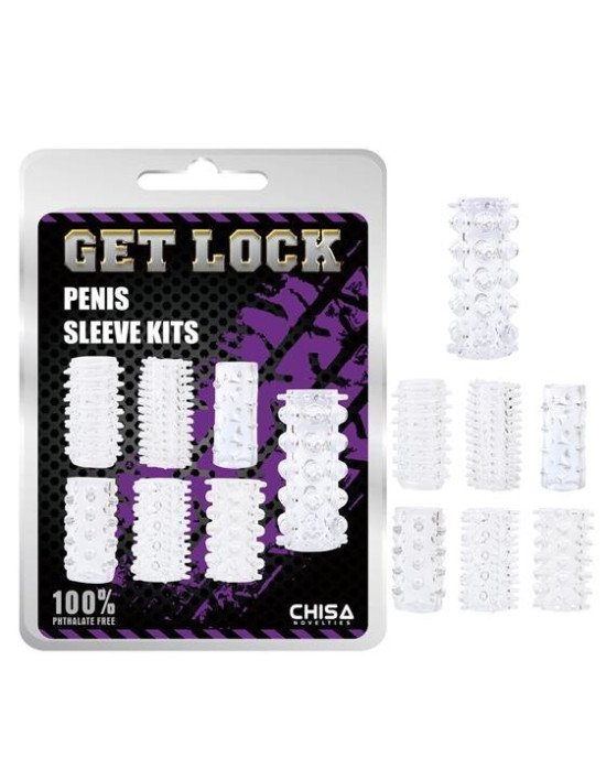 Набір насадок на член - Get Lock Penis Sleeve Kits Clear Набір насадок на член - Get Lock Penis Sleeve Kits Clear