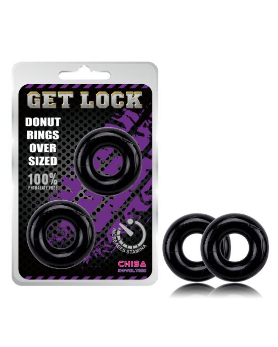 Ерекційні кільця - Get Lock Donut Rings Over Sized Black