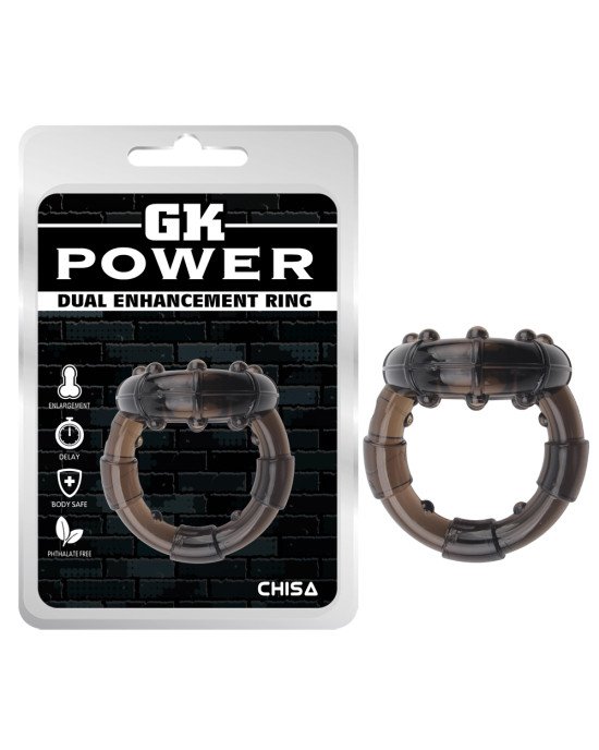 Ерекційне кільце - GK Power Dual Enhancement Ring Black Ерекційне кільце - GK Power Dual Enhancement Ring Black