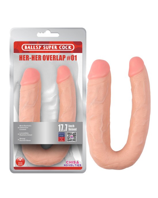 Подвійний фалоімітатор - Ballsy Super Cock Her Her Overlap #01 Подвійний фалоімітатор - Ballsy Super Cock Her Her Overlap #01