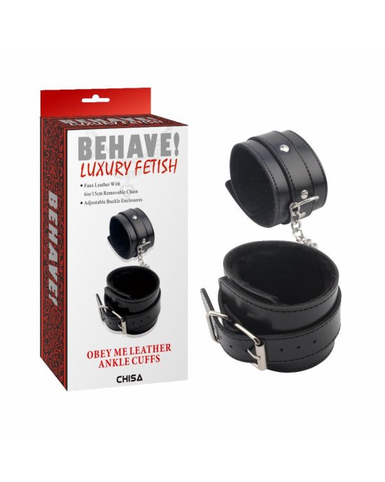 Поножі - Behave! Obey Me Leather Ankle Cuffs Поножі - Behave! Obey Me Leather Ankle Cuffs
