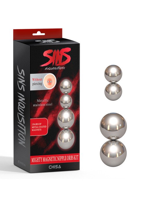 Затискачі для сосків - Sins Inquisition Mighty Magnetic Nipple Orbs Kit Затискачі для сосків - Sins Inquisition Mighty Magnetic Nipple Orbs Kit