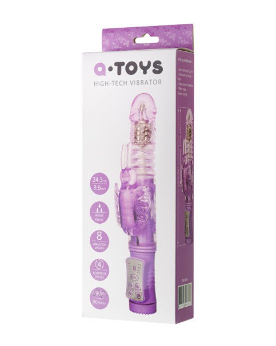 Вібратор з кліторальним стимулятором Toyfa A-Toys High-Tech Fantasy, TPE, фіолетовий, 24,5 см Вібратор з кліторальним стимулятором Toyfa A-Toys High-Tech Fantasy, TPE, фіолетовий, 24,5 см