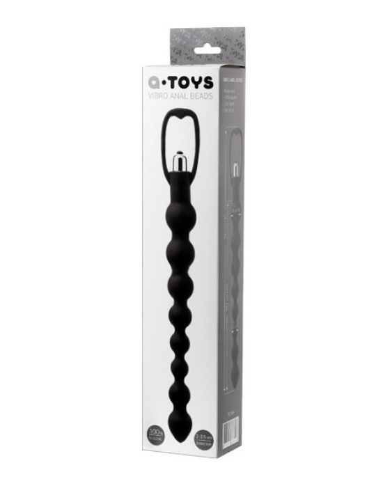 Анальний ланцюжок Toyfa A-Toys з вібрацією, силікон, чорний, 34 см