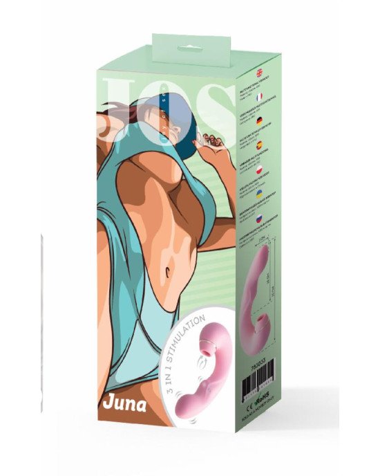 Кліторальний стимулятор - Multifunctional clitoral stimulator JOS JUNA, pink, 15 cm Кліторальний стимулятор - Multifunctional clitoral stimulator JOS JUNA, pink, 15 cm