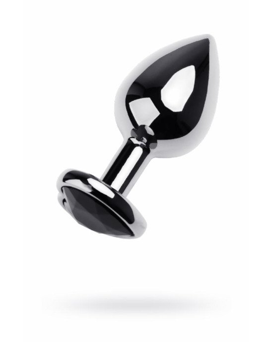 Анальна пробка - Silver anal plug TOYFA Metal with black heart-shaped gem, length 7 cm, diameter 1,8 Анальна пробка - Silver anal plug TOYFA Metal with black heart-shaped gem, length 7 cm, diameter 1,8