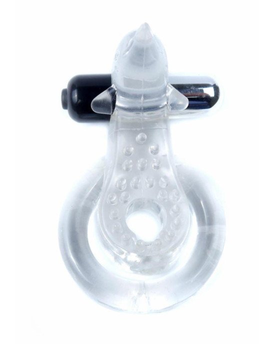 Ерекційне кільце - Dolphin Vibro CockRing Clear Ерекційне кільце - Dolphin Vibro CockRing Clear
