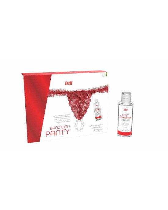 Лубрикант з трусиками - Intt Brazilian Panty Red + Strawbery Gel, 50 мл Лубрикант з трусиками - Intt Brazilian Panty Red + Strawbery Gel, 50 мл