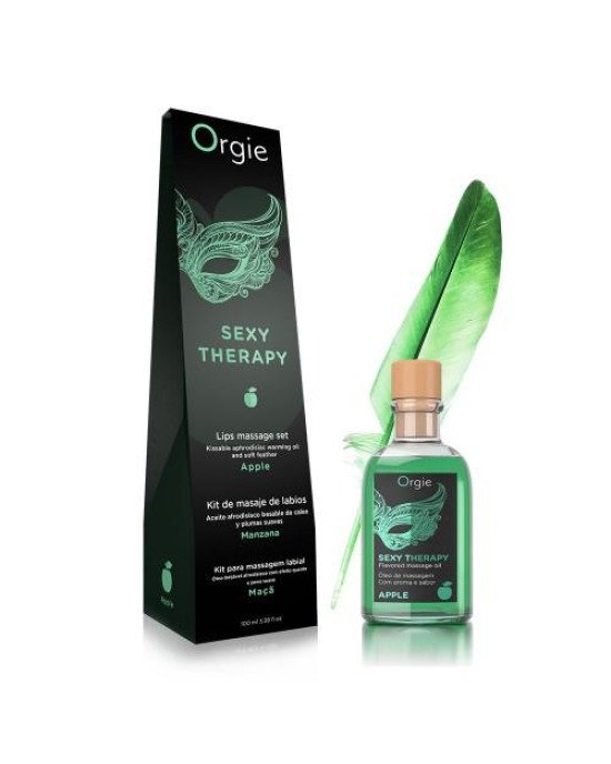 Набір для масажу - Orgie Sexy Therapy Lips Massage Set Apple, 100 мл