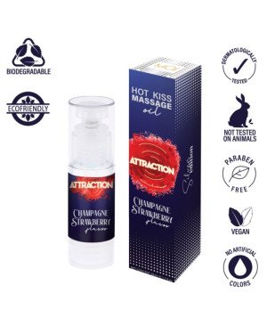 Масажна олія - MAI Attraction Massage Oil Champagne Strawberry, 50 мл Масажна олія - MAI Attraction Massage Oil Champagne Strawberry, 50 мл
