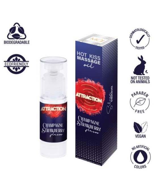 Масажна олія - MAI Attraction Massage Oil Champagne Strawberry, 50 мл Масажна олія - MAI Attraction Massage Oil Champagne Strawberry, 50 мл