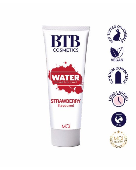 Лубрикант - BTB Water Based Flavored Strawberry Lubricant, 100 мл Лубрикант - BTB Water Based Flavored Strawberry Lubricant, 100 мл