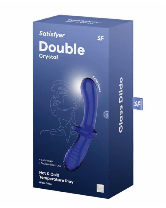 Фалоімітатор - Satisfyer Double Crystal Light Blue Фалоімітатор - Satisfyer Double Crystal Light Blue