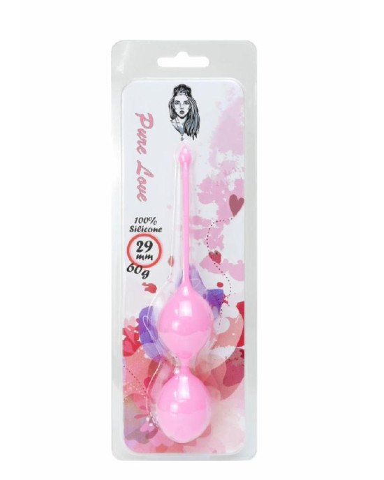 Вагінальні кульки - Silicone Kegel Balls Pink, 29 мм, 60 г Вагінальні кульки - Silicone Kegel Balls Pink, 29 мм, 60 г
