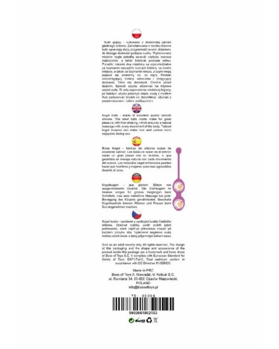 Вагінальні кульки - Silicone Kegel Balls Pink, 36 мм, 90 г Вагінальні кульки - Silicone Kegel Balls Pink, 36 мм, 90 г