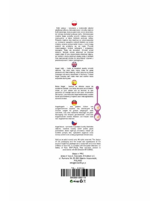 Вагінальні кульки - Silicone Kegel Balls Purple, 36 мм, 90 г Вагінальні кульки - Silicone Kegel Balls Purple, 36 мм, 90 г
