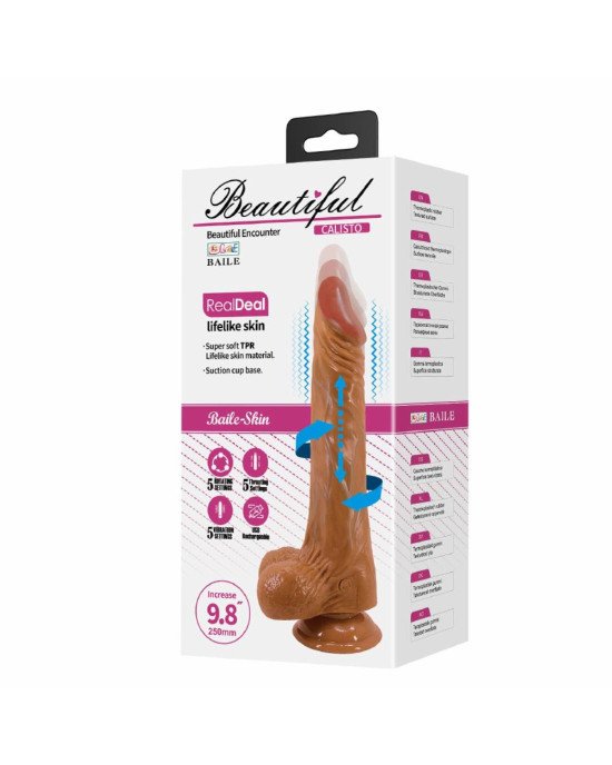 Вібратор - Calisto, TPR, 5 vibration functions 5 rotation functions 5 thrusting settings Вібратор - Calisto, TPR, 5 vibration functions 5 rotation functions 5 thrusting settings