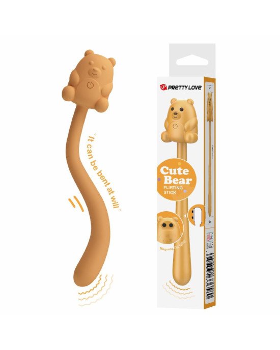 CUTE BEAR, Flirting Stick, 7 vibration functions, Magnetic USB charging
