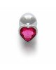 Анальна пробка - Ouch! Metal Butt Plug Medium Silver/Rubellite Pink Анальна пробка - Ouch! Metal Butt Plug Medium Silver/Rubellite Pink