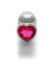 Анальна пробка - Ouch! Metal Butt Plug Large Silver/Rubellite Pink Анальна пробка - Ouch! Metal Butt Plug Large Silver/Rubellite Pink