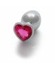 Анальна пробка - Ouch! Metal Butt Plug Large Silver/Rubellite Pink Анальна пробка - Ouch! Metal Butt Plug Large Silver/Rubellite Pink