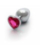 Анальна пробка - Ouch! Metal Butt Plug Large Silver/Rubellite Pink Анальна пробка - Ouch! Metal Butt Plug Large Silver/Rubellite Pink