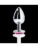 Анальна пробка - Ouch! Metal Butt Plug Large Silver/Rubellite Pink Анальна пробка - Ouch! Metal Butt Plug Large Silver/Rubellite Pink