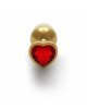 Анальна пробка - Ouch! Metal Butt Plug Small Gold/Ruby Red Анальна пробка - Ouch! Metal Butt Plug Small Gold/Ruby Red