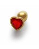 Анальна пробка - Ouch! Metal Butt Plug Small Gold/Ruby Red Анальна пробка - Ouch! Metal Butt Plug Small Gold/Ruby Red