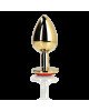 Анальна пробка - Ouch! Metal Butt Plug Small Gold/Ruby Red Анальна пробка - Ouch! Metal Butt Plug Small Gold/Ruby Red