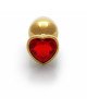 Анальна пробка - Ouch! Metal Butt Plug Medium Gold/Ruby Red Анальна пробка - Ouch! Metal Butt Plug Medium Gold/Ruby Red