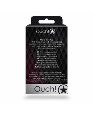 Анальна пробка - Ouch! Metal Butt Plug Small Gunmetal/Amethyst Purple Анальна пробка - Ouch! Metal Butt Plug Small Gunmetal/Amethyst Purple