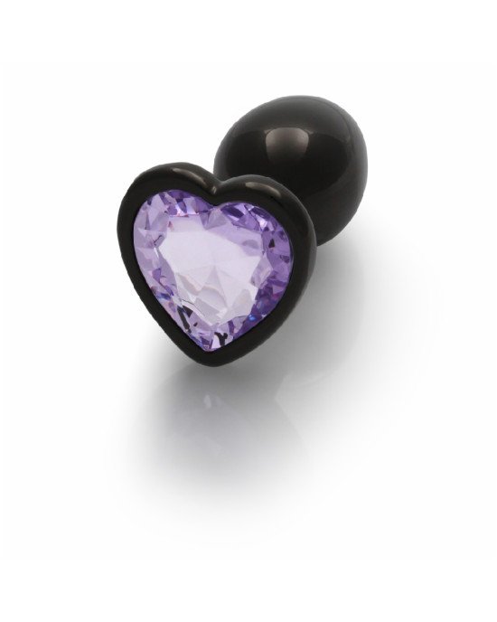 Анальна пробка - Ouch! Metal Butt Plug Small Gunmetal/Amethyst Purple Анальна пробка - Ouch! Metal Butt Plug Small Gunmetal/Amethyst Purple