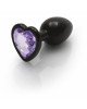 Анальна пробка - Ouch! Metal Butt Plug Small Gunmetal/Amethyst Purple Анальна пробка - Ouch! Metal Butt Plug Small Gunmetal/Amethyst Purple