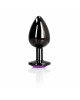 Анальна пробка - Ouch! Metal Butt Plug Small Gunmetal/Amethyst Purple Анальна пробка - Ouch! Metal Butt Plug Small Gunmetal/Amethyst Purple