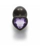 Анальна пробка - Ouch! Metal Butt Plug Medium Gunmetal/Amethyst Purple Анальна пробка - Ouch! Metal Butt Plug Medium Gunmetal/Amethyst Purple