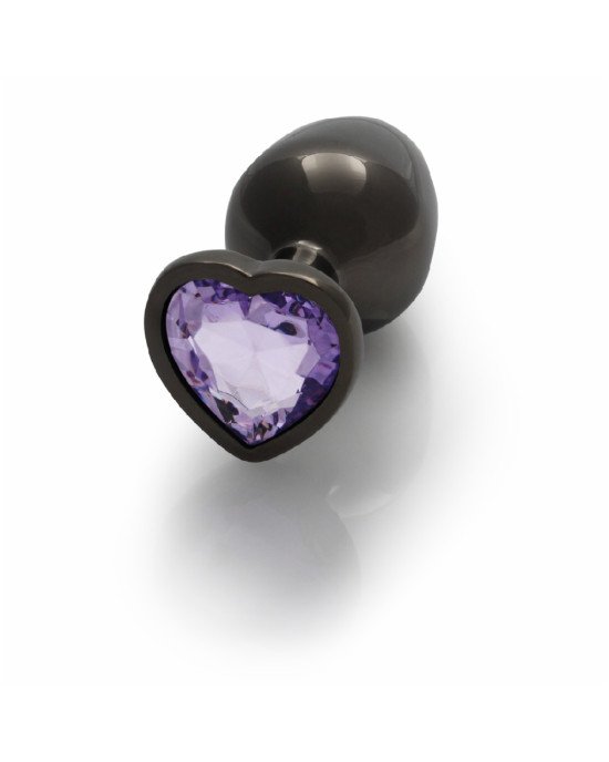 Анальна пробка - Ouch! Metal Butt Plug Medium Gunmetal/Amethyst Purple Анальна пробка - Ouch! Metal Butt Plug Medium Gunmetal/Amethyst Purple
