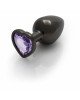 Анальна пробка - Ouch! Metal Butt Plug Medium Gunmetal/Amethyst Purple Анальна пробка - Ouch! Metal Butt Plug Medium Gunmetal/Amethyst Purple