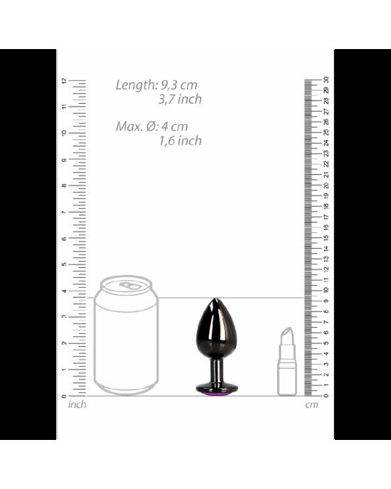 Анальна пробка - Ouch! Metal Butt Plug Large Gunmetal/Amethyst Purple Анальна пробка - Ouch! Metal Butt Plug Large Gunmetal/Amethyst Purple