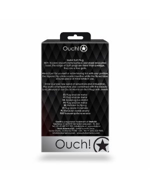 Анальна пробка - Ouch! Metal Butt Plug Large Gunmetal/Amethyst Purple