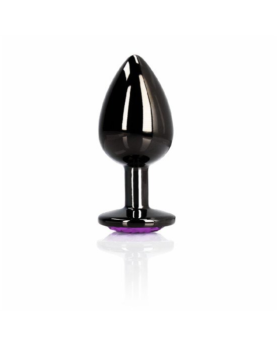 Анальна пробка - Ouch! Metal Butt Plug Large Gunmetal/Amethyst Purple Анальна пробка - Ouch! Metal Butt Plug Large Gunmetal/Amethyst Purple