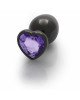 Анальна пробка - Ouch! Metal Butt Plug Large Gunmetal/Amethyst Purple Анальна пробка - Ouch! Metal Butt Plug Large Gunmetal/Amethyst Purple