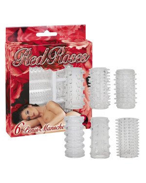 Набір насадок - Red Roses Penis Sleeves, 6 шт.