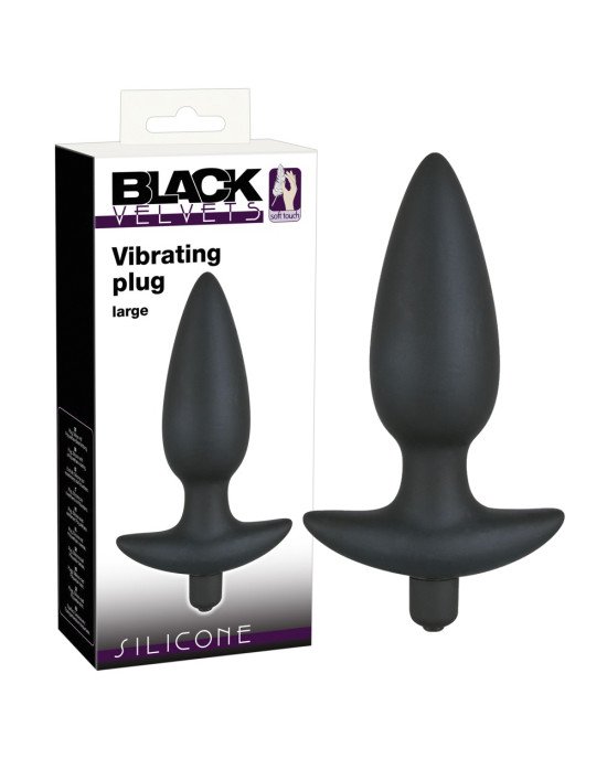 Анальна пробка - Black Velvet Vibrating Plug Large Анальна пробка - Black Velvet Vibrating Plug Large