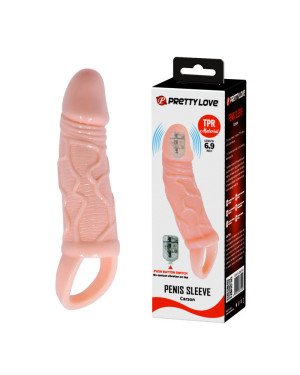 Насадка на член - Pretty Love Carson Vibrating Penis Sleeve Flesh