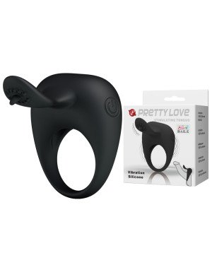Ерекційне кільце - Pretty Love Stimulating Tonguo Penis Ring Black