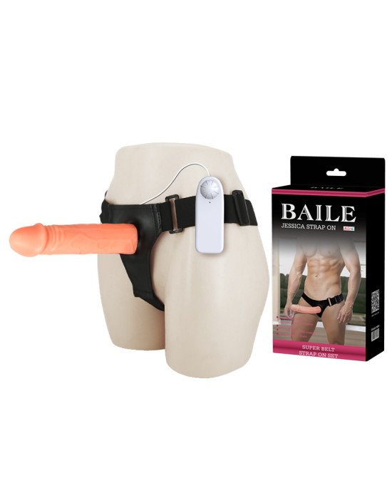 Страпон - Baile Jessica Strap On Vibrating, 17 см Страпон - Baile Jessica Strap On Vibrating, 17 см